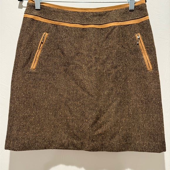 Bob Timberlake - Brown Tweed Skirt with Tan Accents - Size 6 - Picture 1 of 5